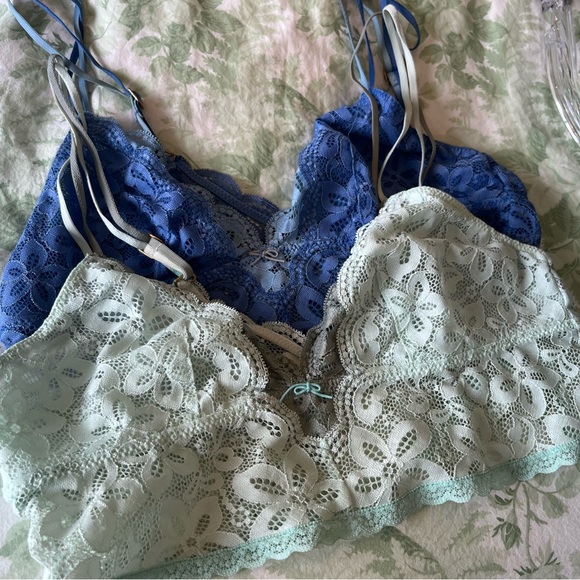 AERIE lace long line bralettes, two toned set - Picture 4 of 7